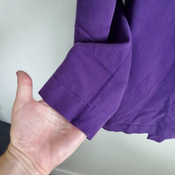 LULULEMON Savasana Wrap Cardigan Sweater Shawl Jacket Coat Purple Black Womens 8 - Picture 6 of 13